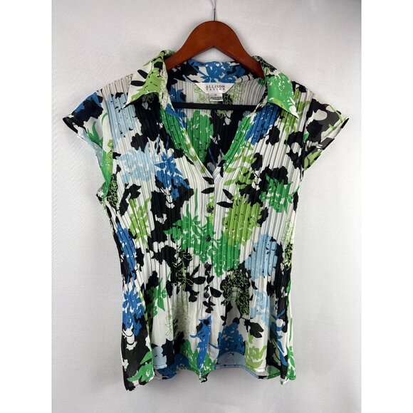 Women’s Allison Taylor Size Medium Multi Color Button Up Blouse - Picture 1 of 5